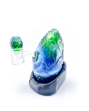 Whitney Harmon Glass X Tags Glass - Carved Dragon Egg - Blue