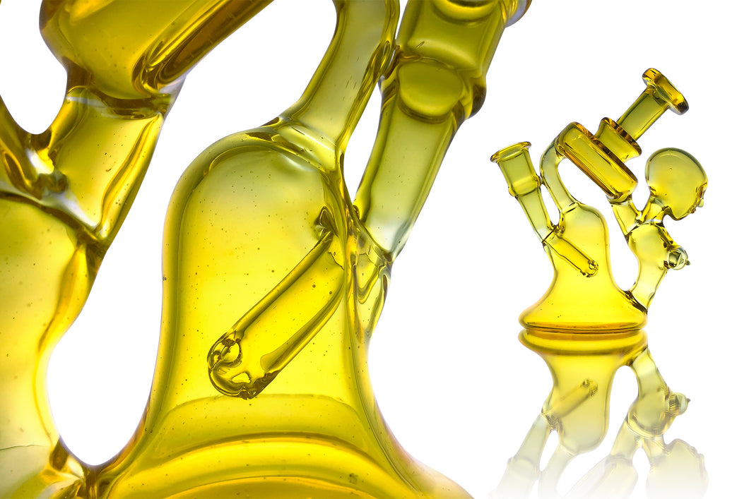 Heliox - Dab Rig - Recycler - Woman - (Clear) Yellow  - 14 mm Female
