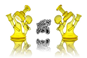 Heliox - Dab Rig - Recycler - Woman - (Clear) Yellow  - 14 mm Female