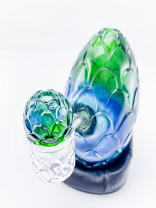 Whitney Harmon Glass X Tags Glass - Carved Dragon Egg - Blue