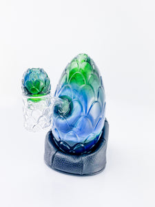 Whitney Harmon Glass X Tags Glass - Carved Dragon Egg - Blue