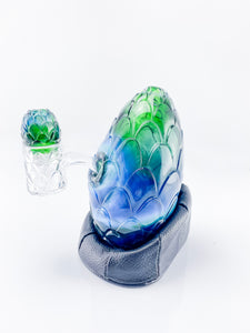 Whitney Harmon Glass X Tags Glass - Carved Dragon Egg - Blue