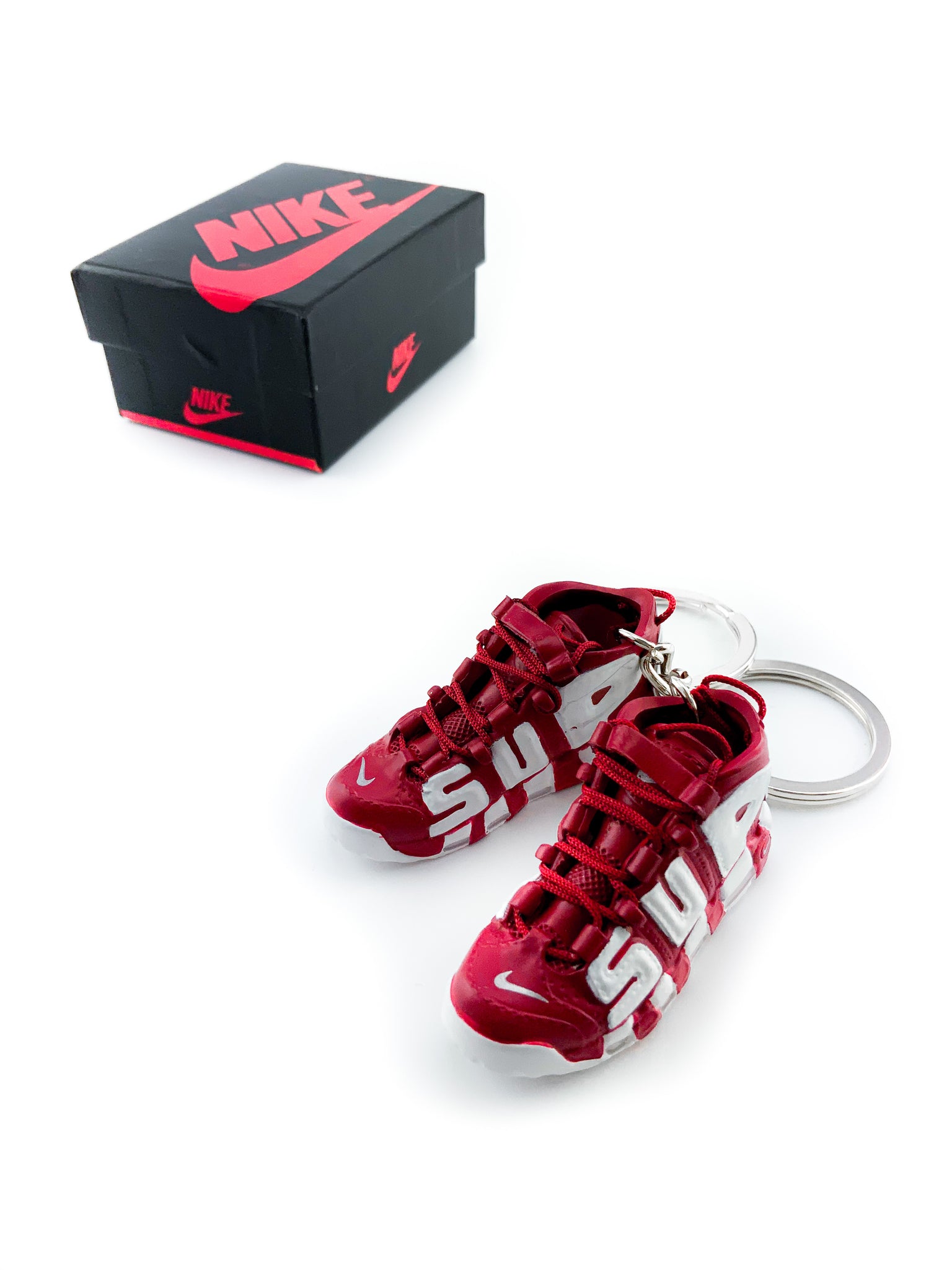 Mini Nike Air More Uptempo x Supreme 'Red' Replica Keychain - KLOUD9