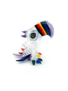 RJ Glass - Rainbow Beaked Macaw - Dab Rig/Bubble Cap/ Dabber