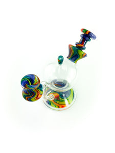 Lid Glass - Rainbow Dab Rig